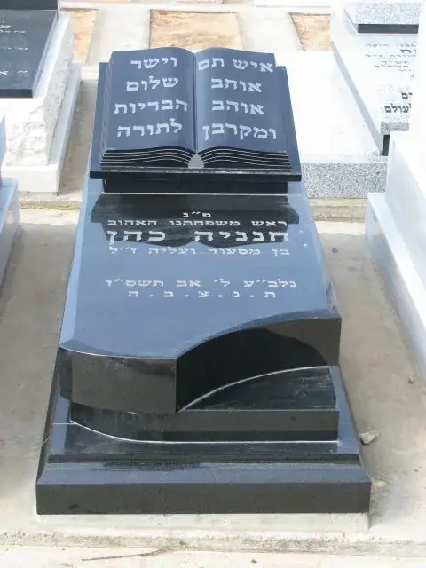 כרית למצבה - מצבה מגרניט שחור עם כרית בעיצוב ספר פתוח מגרניט שחור