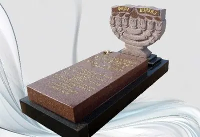 מצבה מעוצבת ואמנותית מגרניט אדום בקטלוג - תמונה מספר 5327