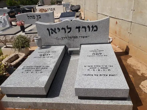 מצבה כפולה מגרניט אפור - תמונה מספר 5621