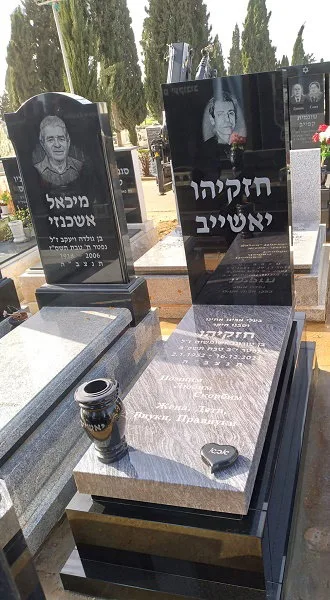 מצבה עם תמונת הנפטר